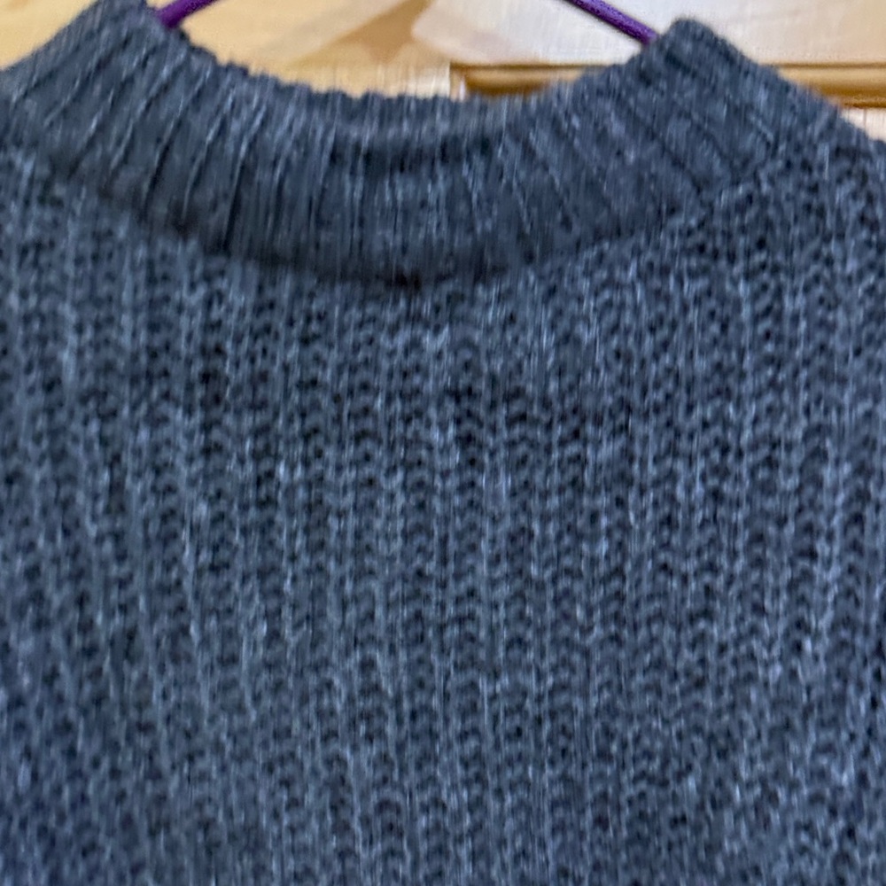 Simple Dark Gray Crew Neck Sweater - Picture 4 of 16